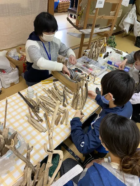 流木ワークショップ作品